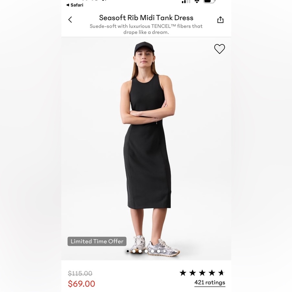 Athleta brown Ribbed Midi Tank Dress